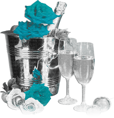 soave deco new year glass flowers  rose bottle - Free PNG