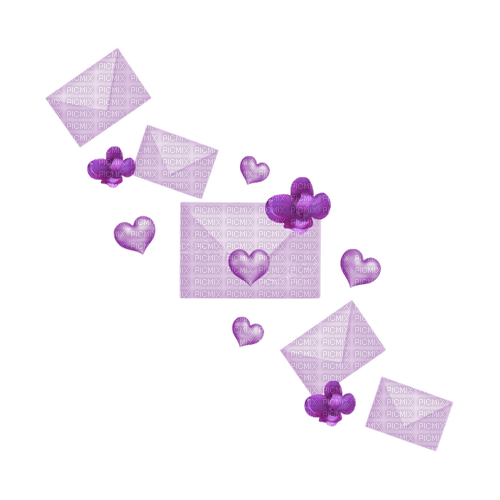 kikkapink deco scrap love letter purple - Free PNG