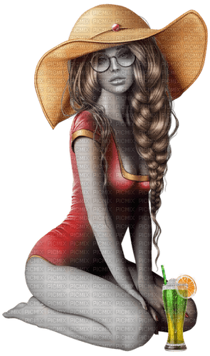 woman summer cocktail - 免费PNG
