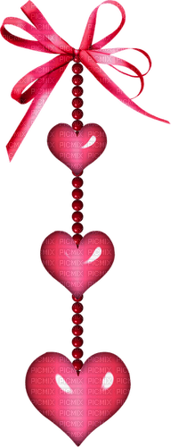 Hanging.Hearts.Red.Pink - darmowe png