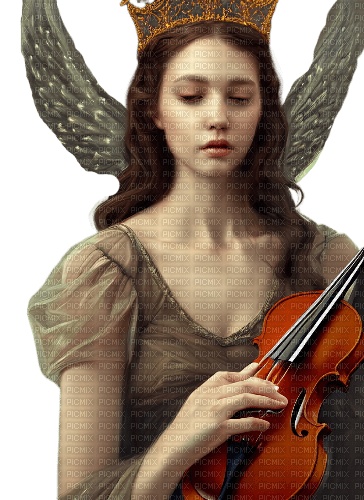 gothic angel music violin girl woman - PNG gratuit