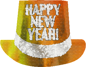 soave deco happy new year text hat animated - Darmowy animowany GIF