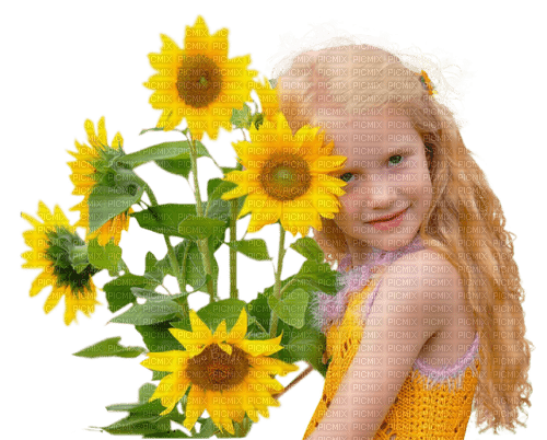 Sunflower  girl - png ฟรี