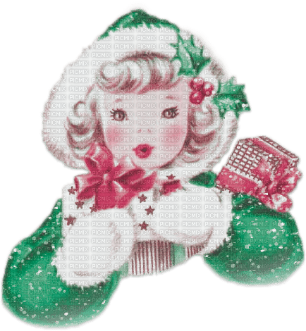 soave children girl vintage christmas winter gift - 無料png