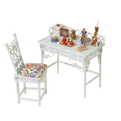furniture table tisch vintage white möbel meubles tube chair stuhl chaise room chambre zimmer deco - 免费PNG