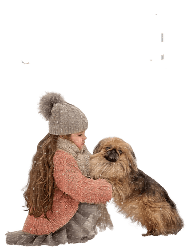 loly33 enfant hiver  chien - бесплатно png