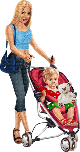 Mother with a child in a pram. Woman. Leila - kostenlos png