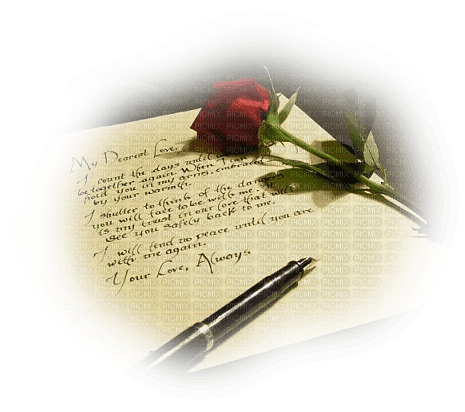 lettre et rose - ücretsiz png