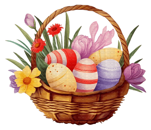 Easter egg basket Bb2 - ingyenes png