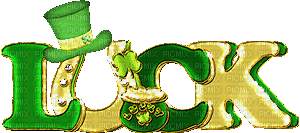 soave text patrick animated luck green gold - Gratis geanimeerde GIF