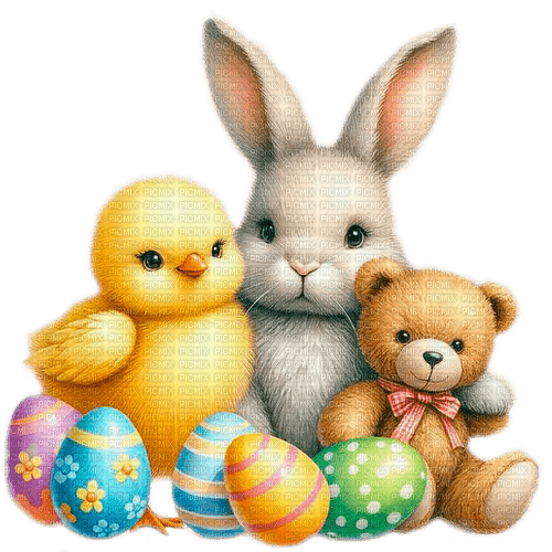 Easter chicken hare by nataliplus - bezmaksas png