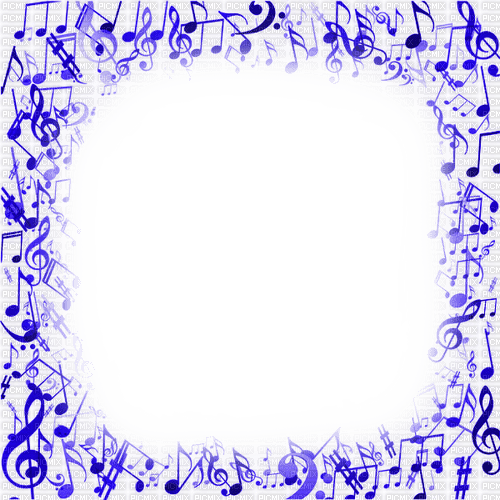 Music.Notes.Frame.Blue - By KittyKatLuv65 - Free PNG