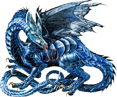 bleue dragon - GIF animate gratis