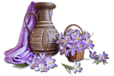 dzban i kwiaty - darmowe png