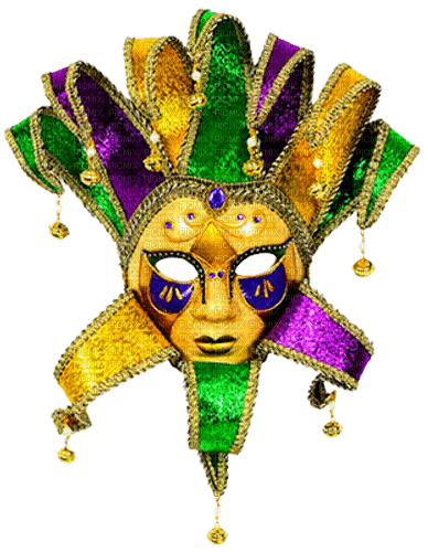 Mask.Gold.Green.Purple - Free PNG