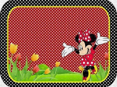 image encre bon anniversaire color effet à pois  Minnie Disney edited by me - ingyenes png