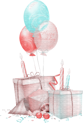 soave deco birthday balloon  pink teal - 免费PNG