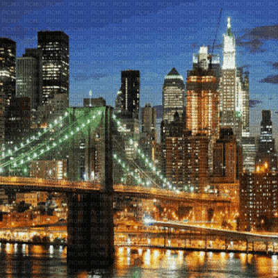 NEW YORK BRIDGE ANIMATED BG - Nemokamas animacinis gif