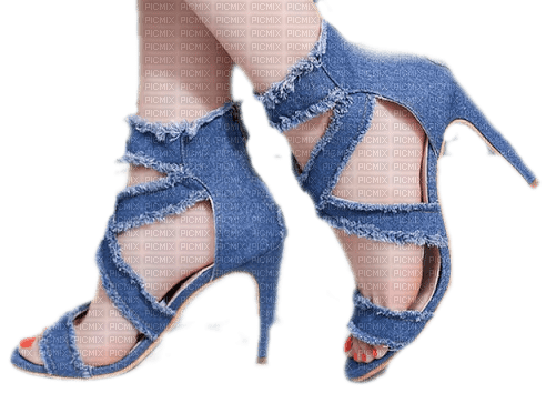 jeans shoes high heels jeans  chaussures - PNG gratuit