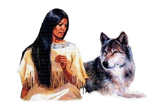 indios y lobo - Bezmaksas animēts GIF