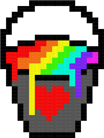 Pixel Rainbow Bucket - besplatni png