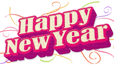 Kaz_Creations Logo Text Happy New Year - darmowe png
