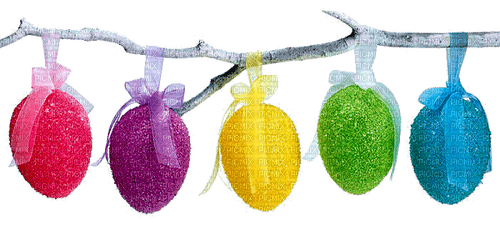 Easter.Eggs.Pink.Purple.Yellow.Green.Blue - бесплатно png