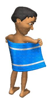 парень с полотенцем - GIF animasi gratis