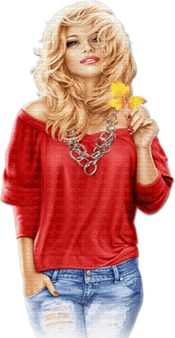soave woman fashion autumn red blue yellow - PNG gratuit