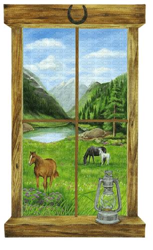 dolceluna window horse background - png ฟรี