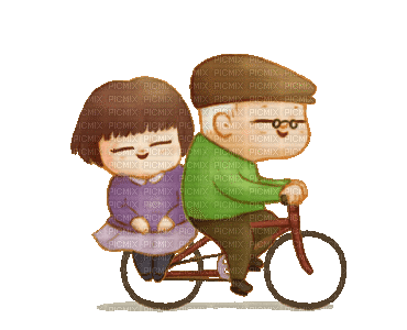 bike fahrrad bicyclette  couple gif - 無料のアニメーション GIF
