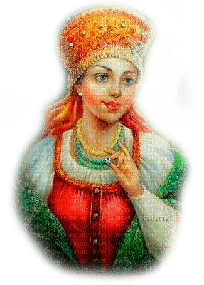 Y.A.M._Vintage Russia woman girl - Free PNG