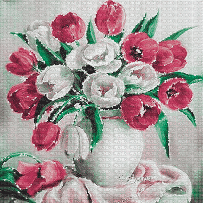 soave background animated vintage flowers vase - Bezmaksas animēts GIF