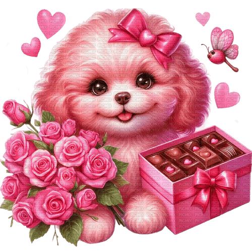 st. Valentine dog by nataliplus - Free PNG