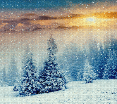 paysage neige. - GIF animé gratuit