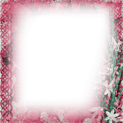 soave frame vintage autumn flowers pink green - ilmainen png
