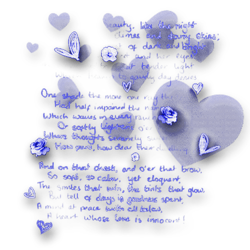 Text Flowers Blue - PNG gratuit