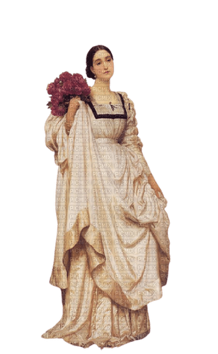 woman with bouquet - 免费PNG