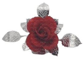 Rosa rossa in argento - darmowe png