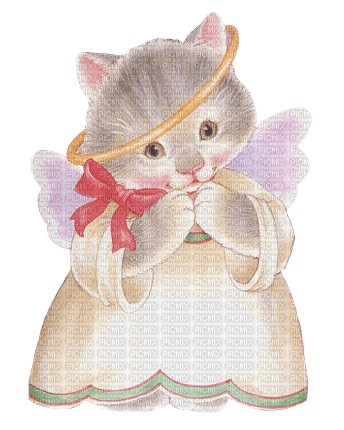 angel cat vintage dolceluna - nemokama png