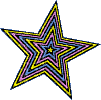 étoile multi colore - 免费动画 GIF