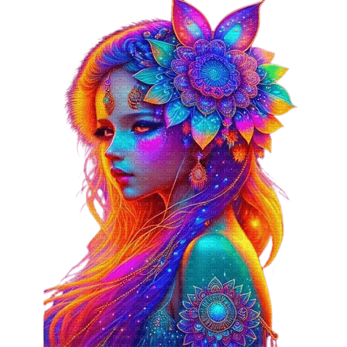 fantasy rainbow woman - ingyenes png