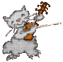cat with a violin - Безплатен анимиран GIF