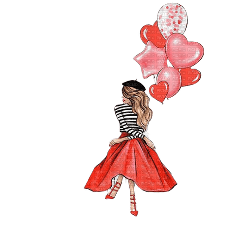 dolceluna fashion woman paris balloons - bezmaksas png