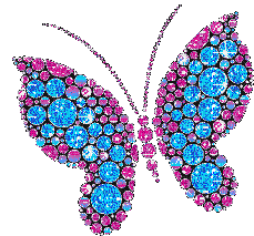 Pink and Blue Butterfly - GIF animasi gratis