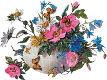 flowers - floral arrangement_BLUE DREAM 70 - GIF animasi gratis