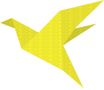 origami  yellow bird - png ฟรี