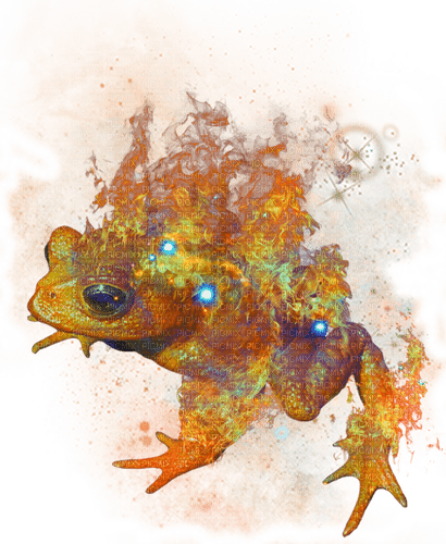 magic blue fire toad - Free PNG