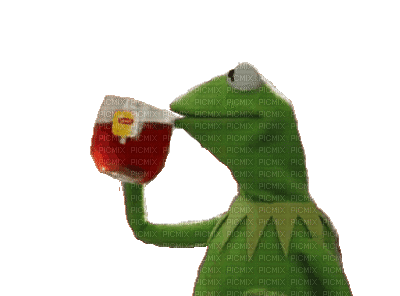 Kermit with Tea - Free animated GIF