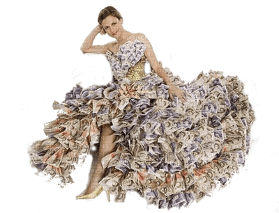 woman dress of money - PNG gratuit